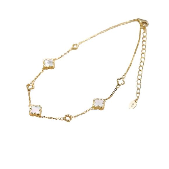 ENA925 14k over Sterling Silver Anklet - Picture 4 of 6